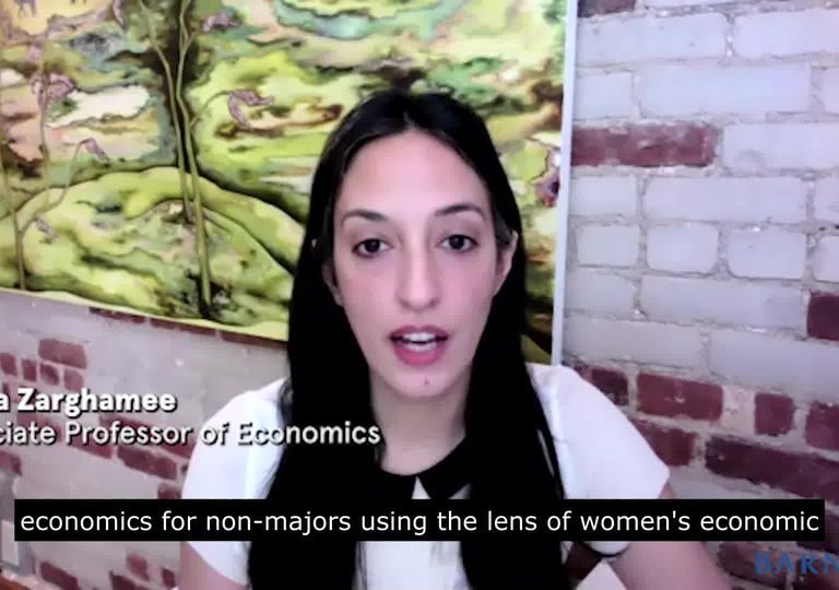 In Economics of Gender, Professor Zarghamee’s students are introduced to economics through women’s ever-changing and oft-challenged role in ... 43 182341627 3986064184816437 6539948214806303656 n