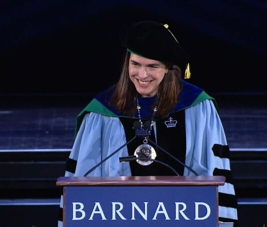 President @sianbeilock kicks off her speech to our Barnard2022 grads