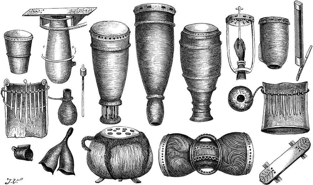 Seven Years in South Africa page 147 musical instruments of the Marutse web1