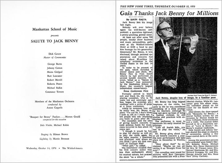 #tbt on this date in 1970: msm presents “salute to jack benny” at the waldorf-astoria “in recognition of his outstanding achieve...