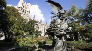 At cathedral of st. John the divine: the peace fountain