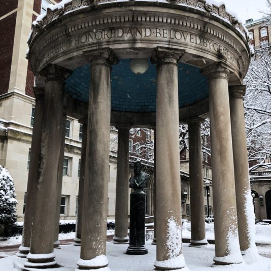 Campus views of the first snowfall • columbiauniversity myccjourney