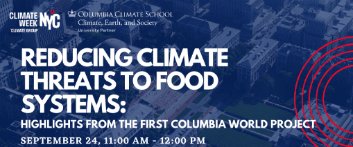 [climateweeknyc] reducing climate threats to food systems