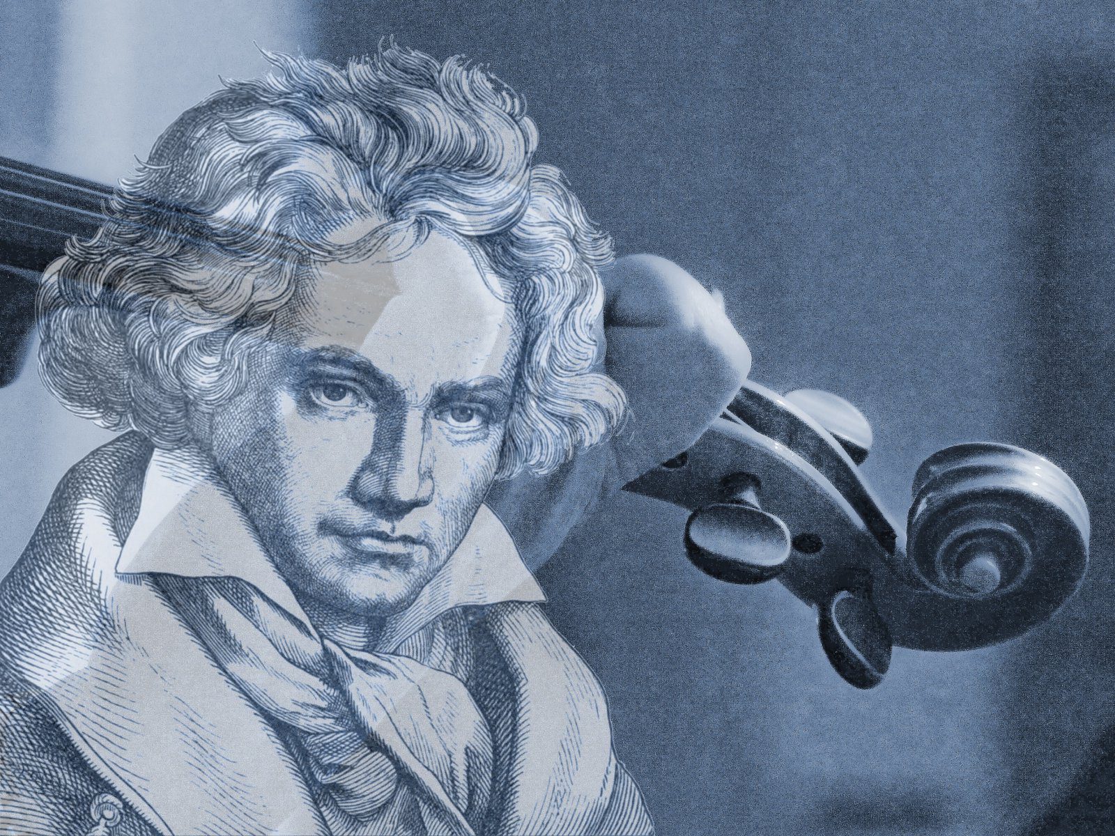 violinist playing with beethoven 9